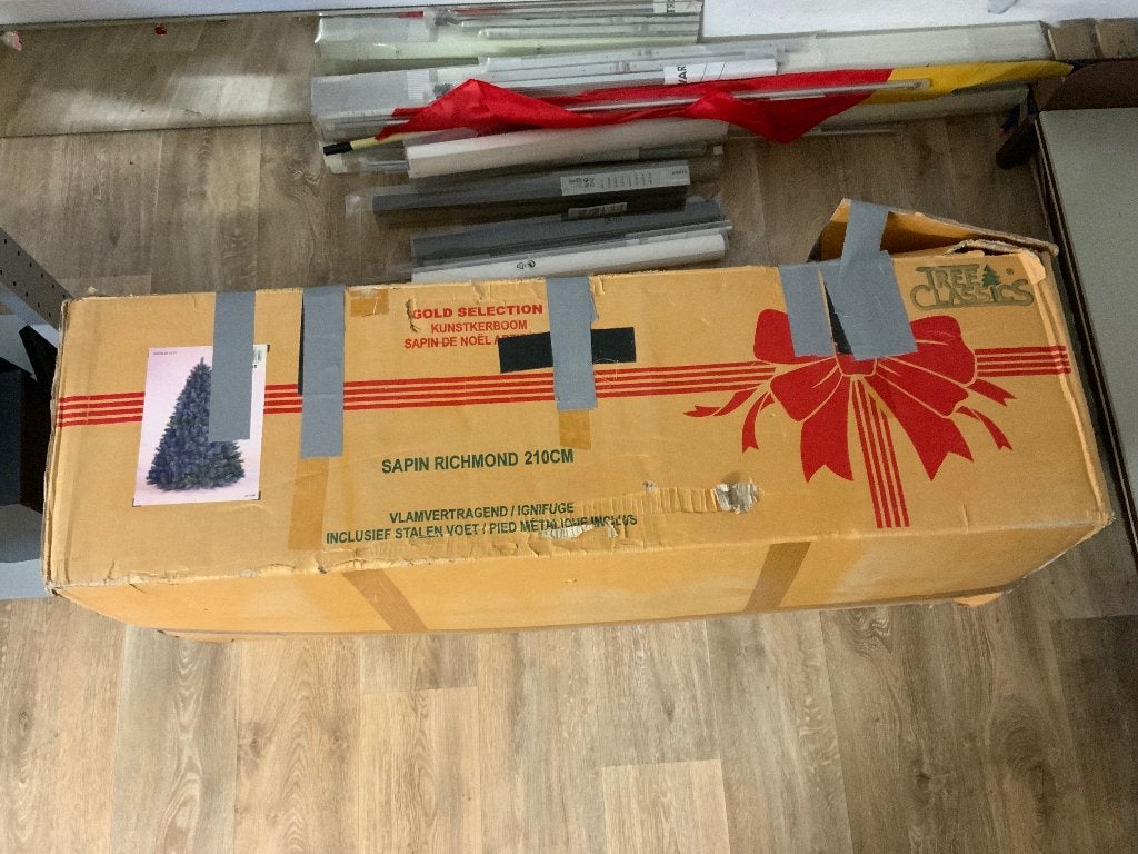 Kerstboom + kerstversiering + lampjes, Enlèvement, Comme neuf