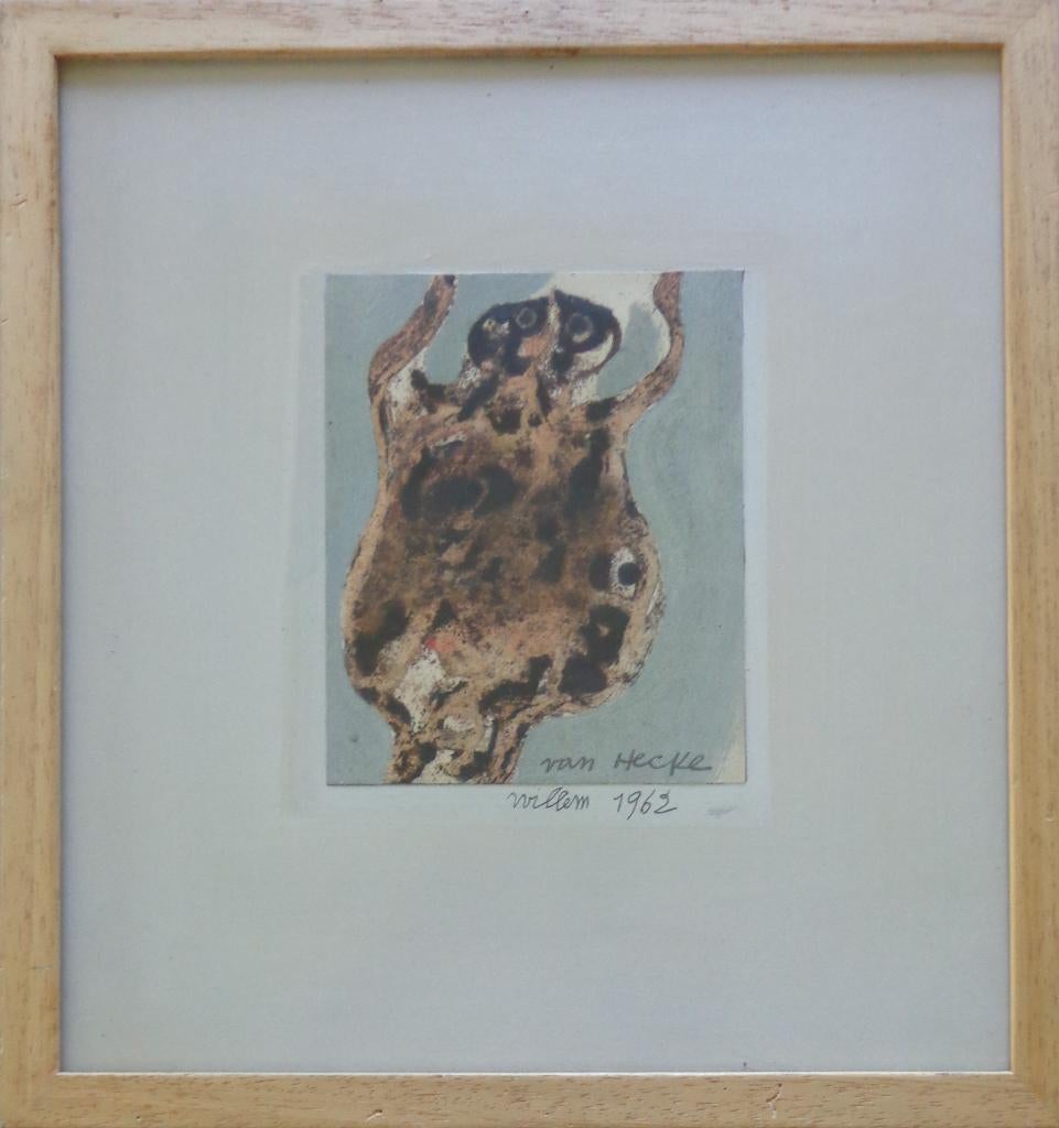 WILLEM VAN HECKE / FIGUUR / OLIEVERF PANEEL / 40x38cm KADER, Antiek en Kunst, Ophalen of Verzenden