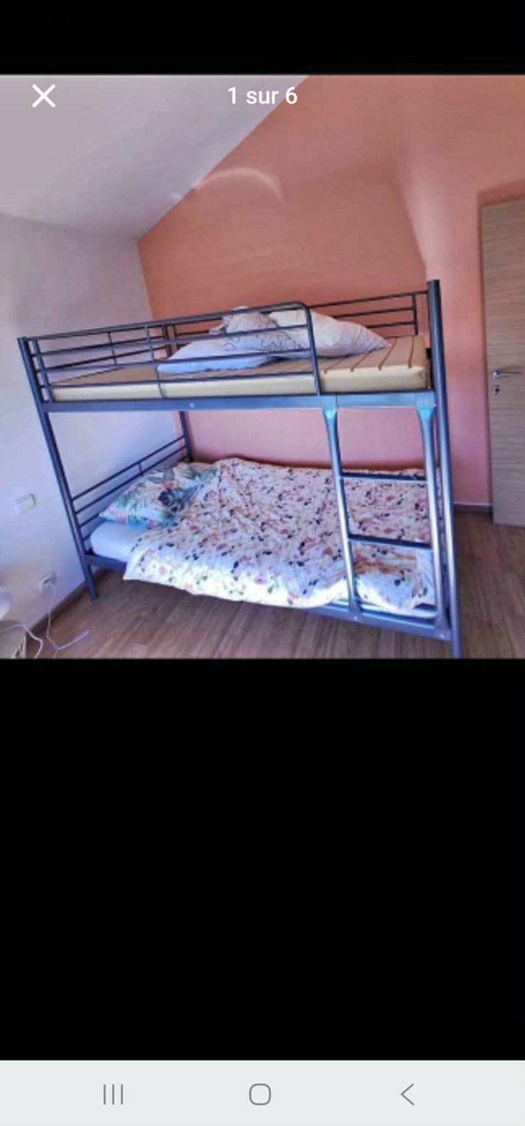 lit superposer en métal en bon état sans matelas ., Ophalen, Gebruikt, 90 cm, 160 tot 180 cm