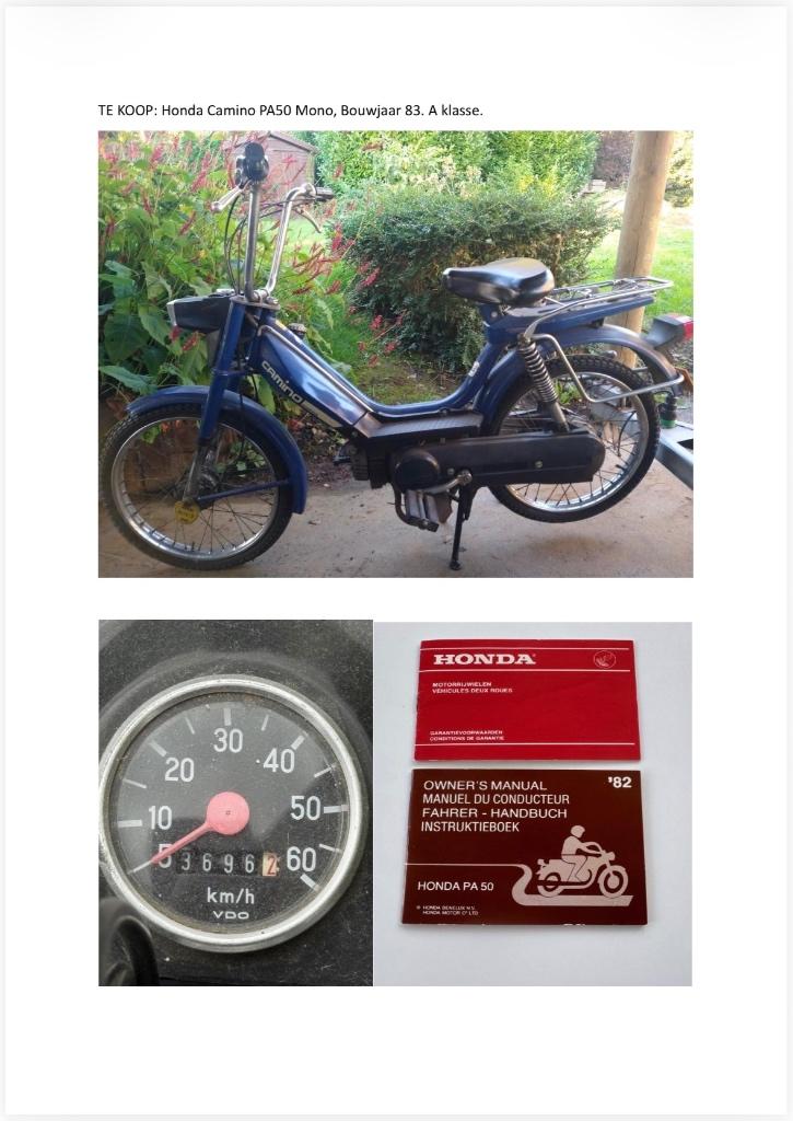 Honda Camino PA50, Autres modèles, Enlèvement, Utilisé, Classe A (25 km/h)