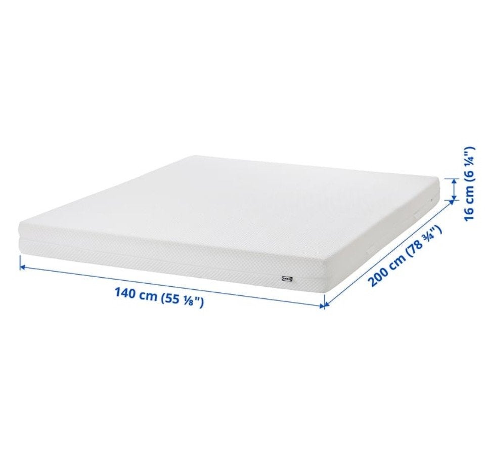 Matelas en mousse Ikea Abygda 140x200, Neuf, Matelas, 140 cm, Enlèvement