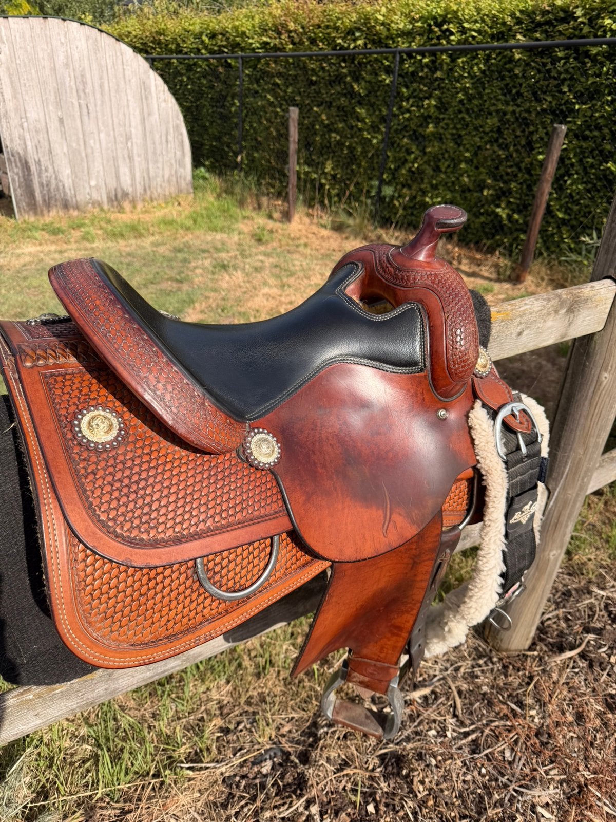 Westernzadel Cattlemans zo goed als nieuw met toebehoren, Enlèvement, Comme neuf
