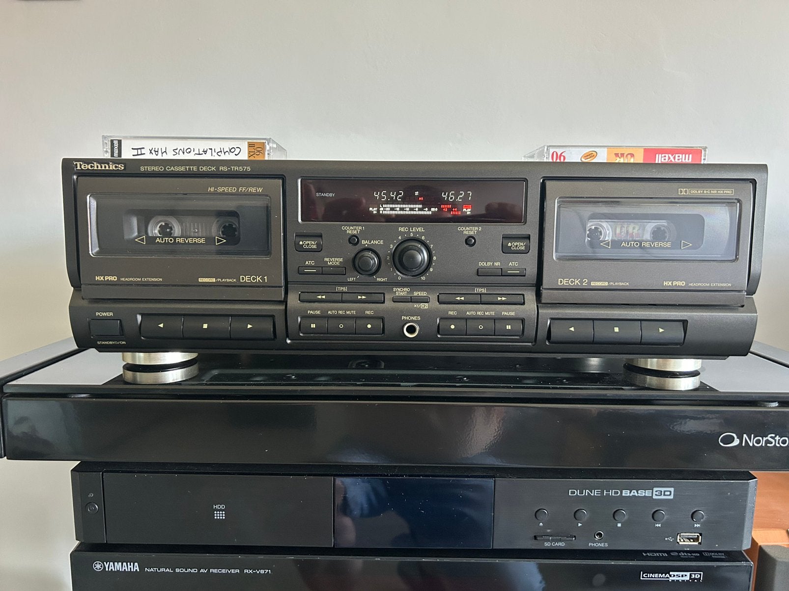 Technics cassette deck RS-TR575, Enlèvement, Double, Autres marques, Auto-reverse
