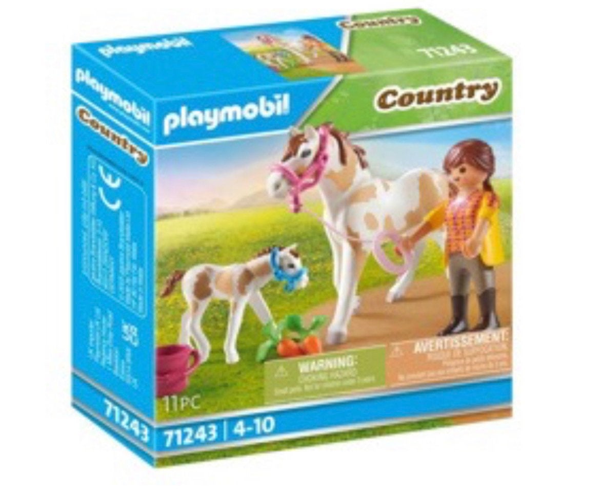 Playmobil paard met veulen en accessoires, Ophalen of Verzenden, Gebruikt