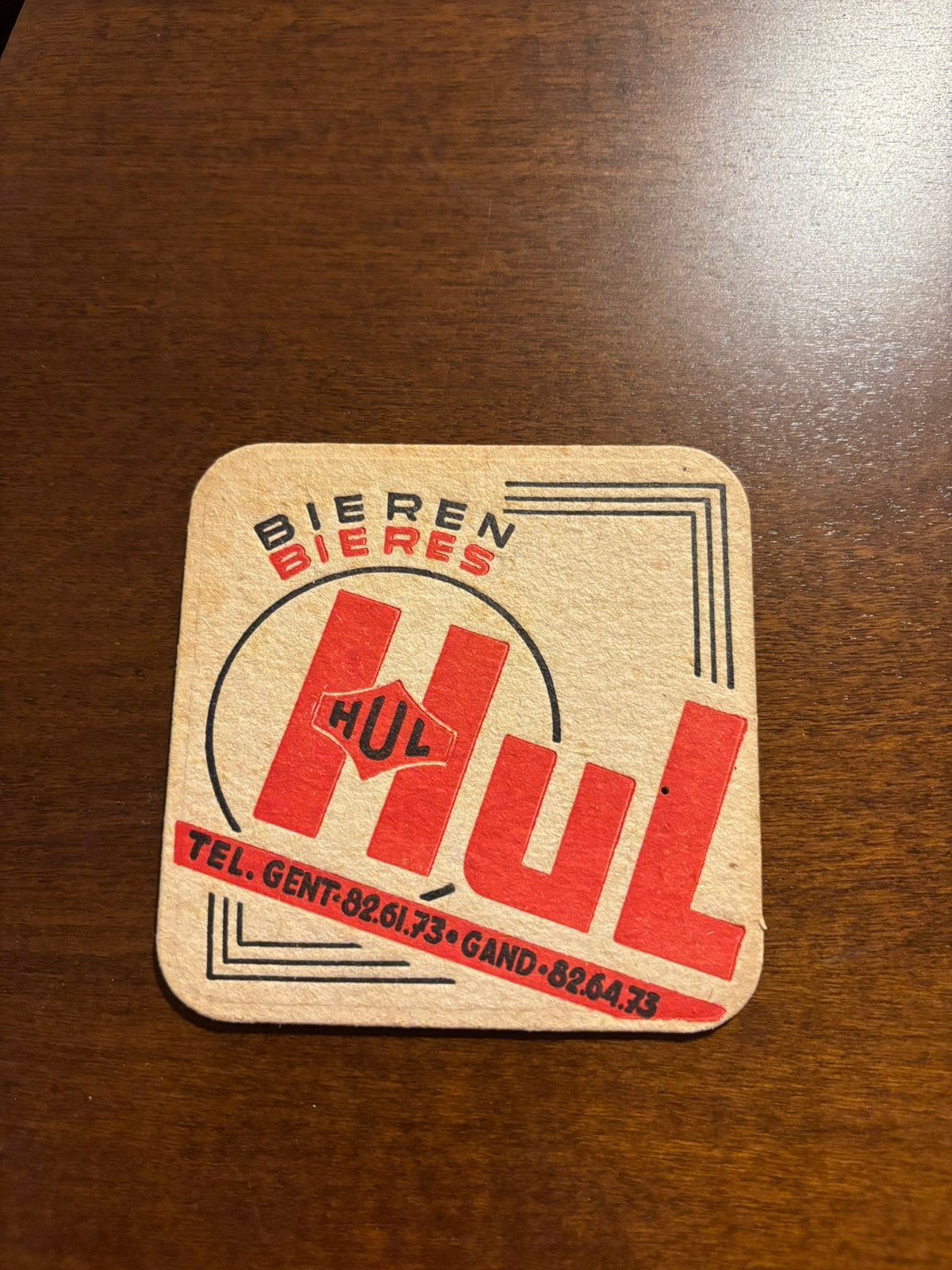 Oud bierkaart bierviltje Hul Bieren Bieres Merelbeke, Verzamelen, Ophalen of Verzenden, Zo goed als nieuw, Gebruiksvoorwerp