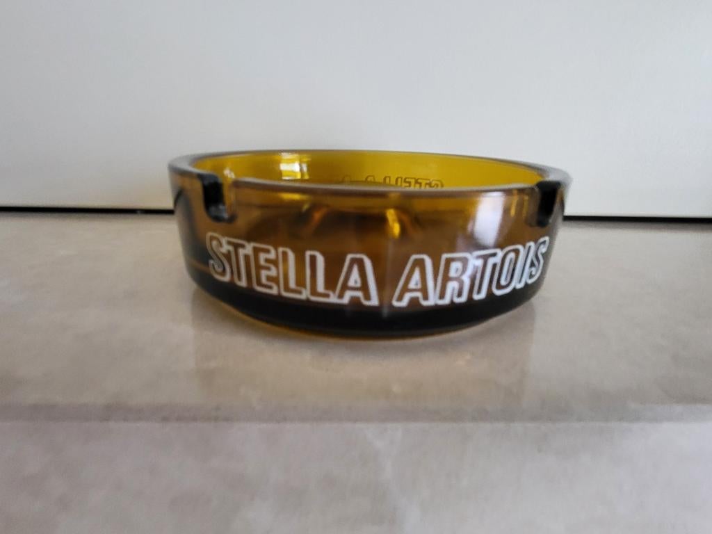 Vintage asbak Stella Artois - Amber, Verzamelen, Ophalen of Verzenden, Stella Artois