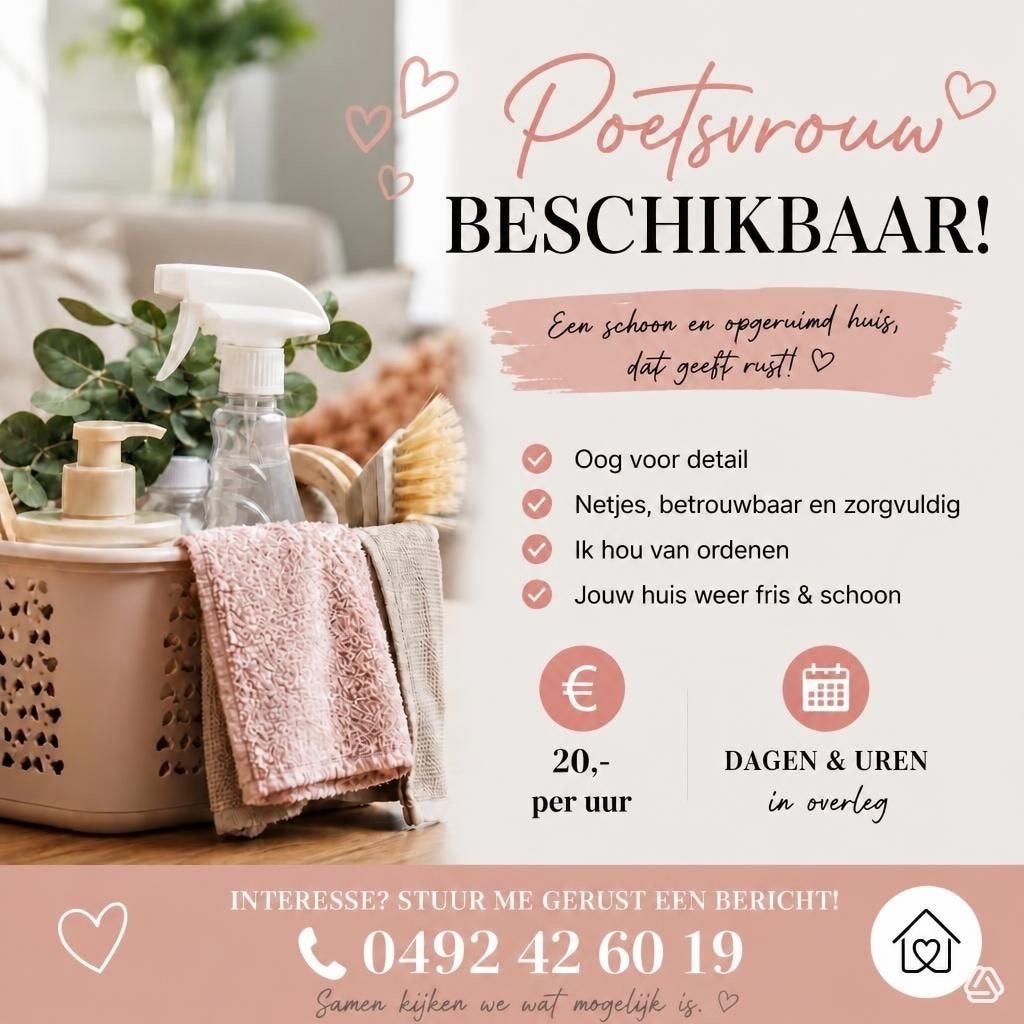 Poetsvrouw beschikbaar!, Offres d'emploi