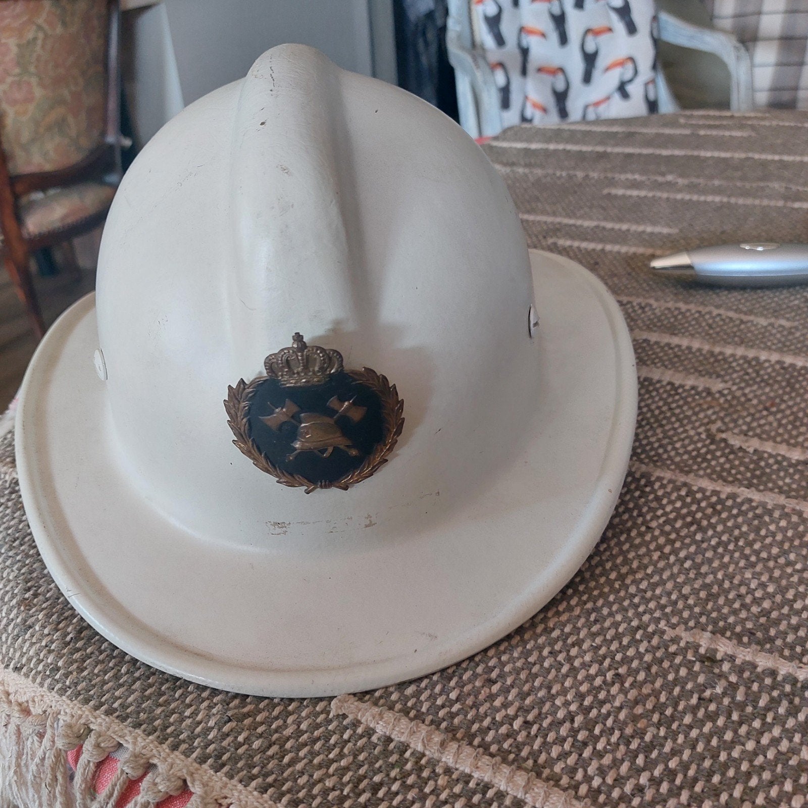 Helm van pompiers, Antiek en Kunst, Ophalen