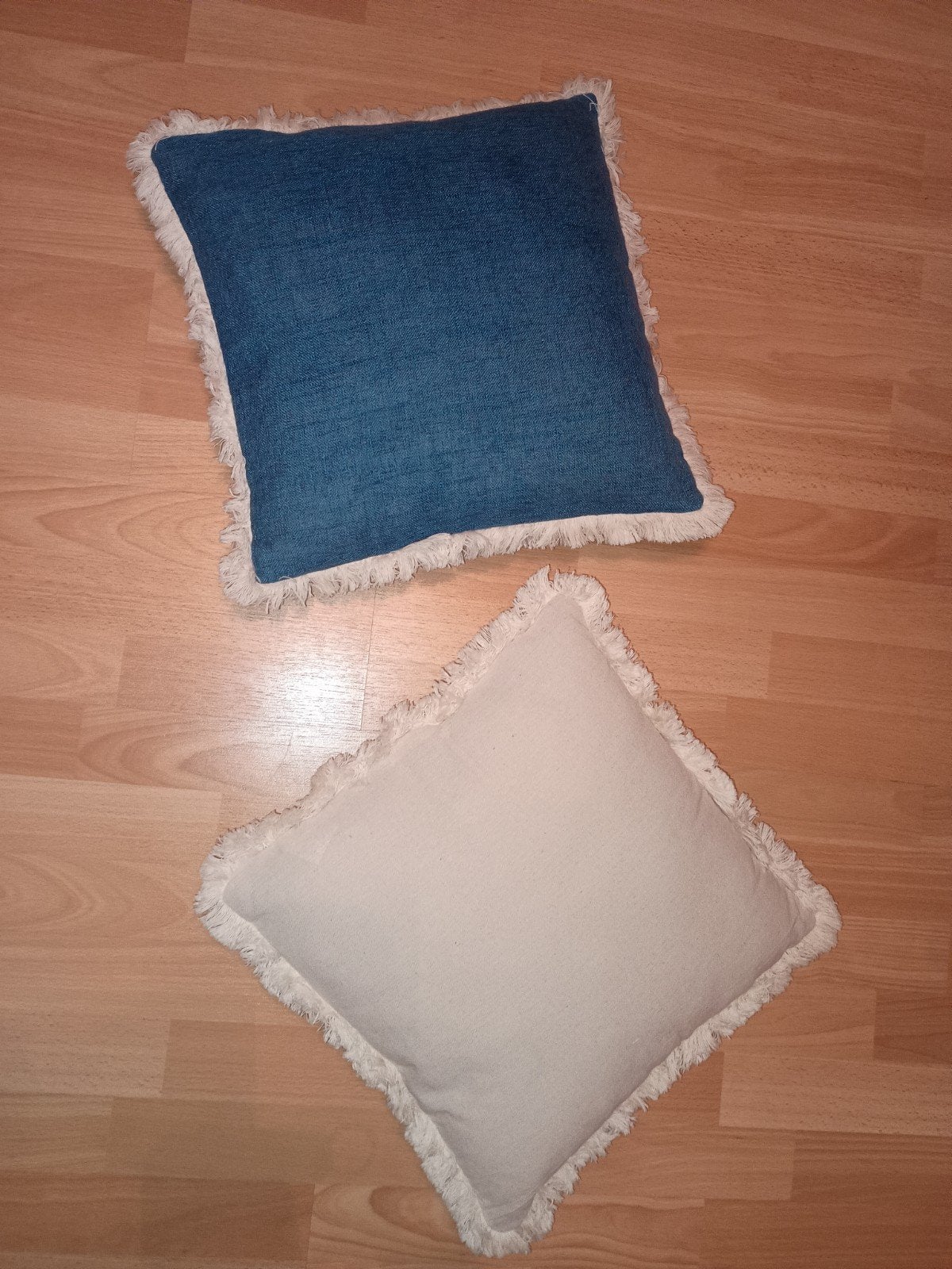 2 sierkussen, Huis en Inrichting, Ophalen, Blauw, Sierkussen, Dubbelzijdig