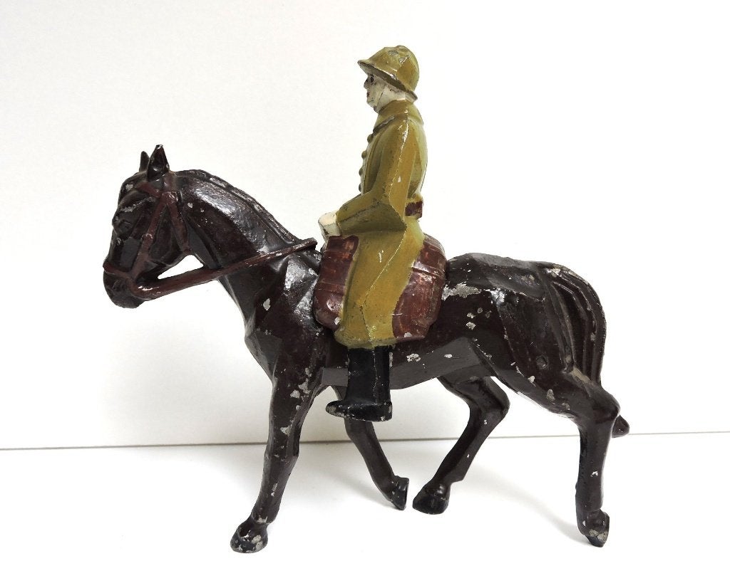1930 ABL RARE GRANDE FIGURINE CAVALIER OFFICIER BELGE 16 CMS, Enlèvement ou Envoi, Autres
