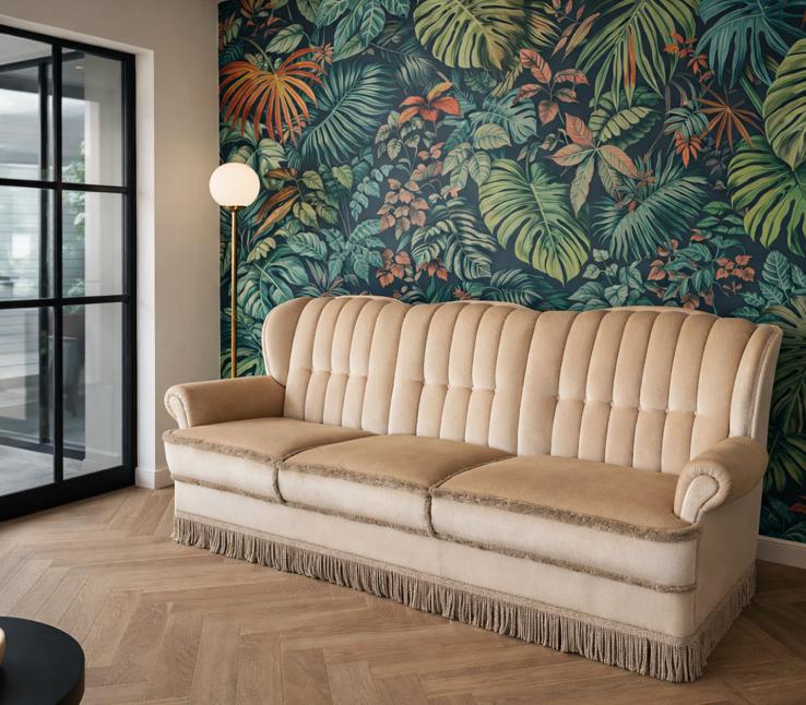 Zetel sofa Vintage in nieuw staat franjes mohair velours, Ophalen