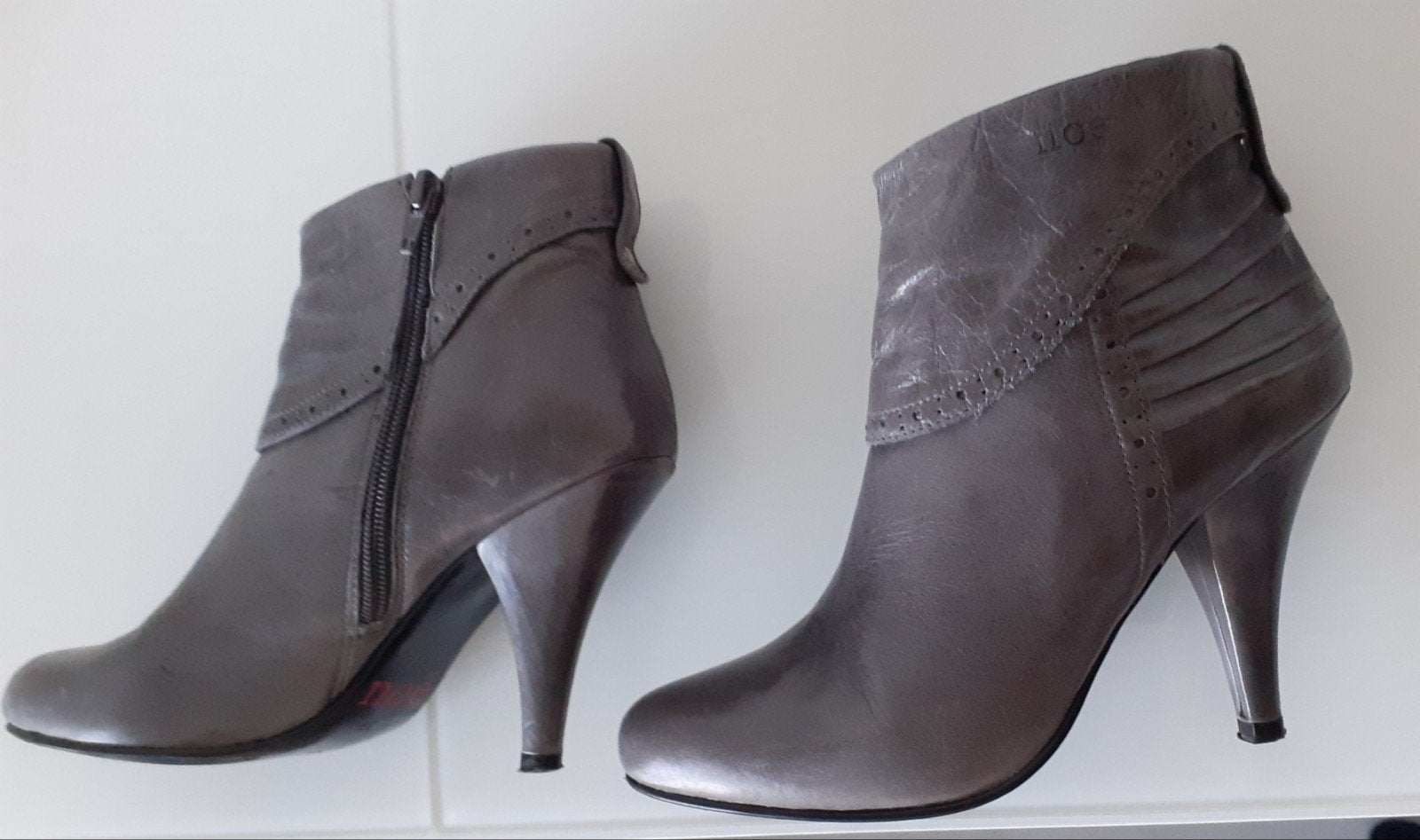 NOE laarsjes leer grijs maat 37, Kleding | Dames, Ophalen of Verzenden, Grijs