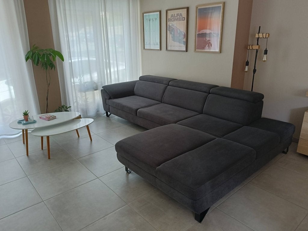Canapé d'angle gris, 100 à 125 cm, 250 à 300 cm, Banc d'angle, Quatre personnes ou plus