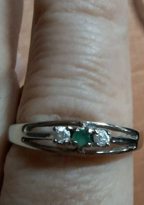 Bague en argent 835, 3 pierres poinçonnée, Bijoux, Sacs & Beauté, Neuf, Enlèvement ou Envoi, 18 à 19, Femme