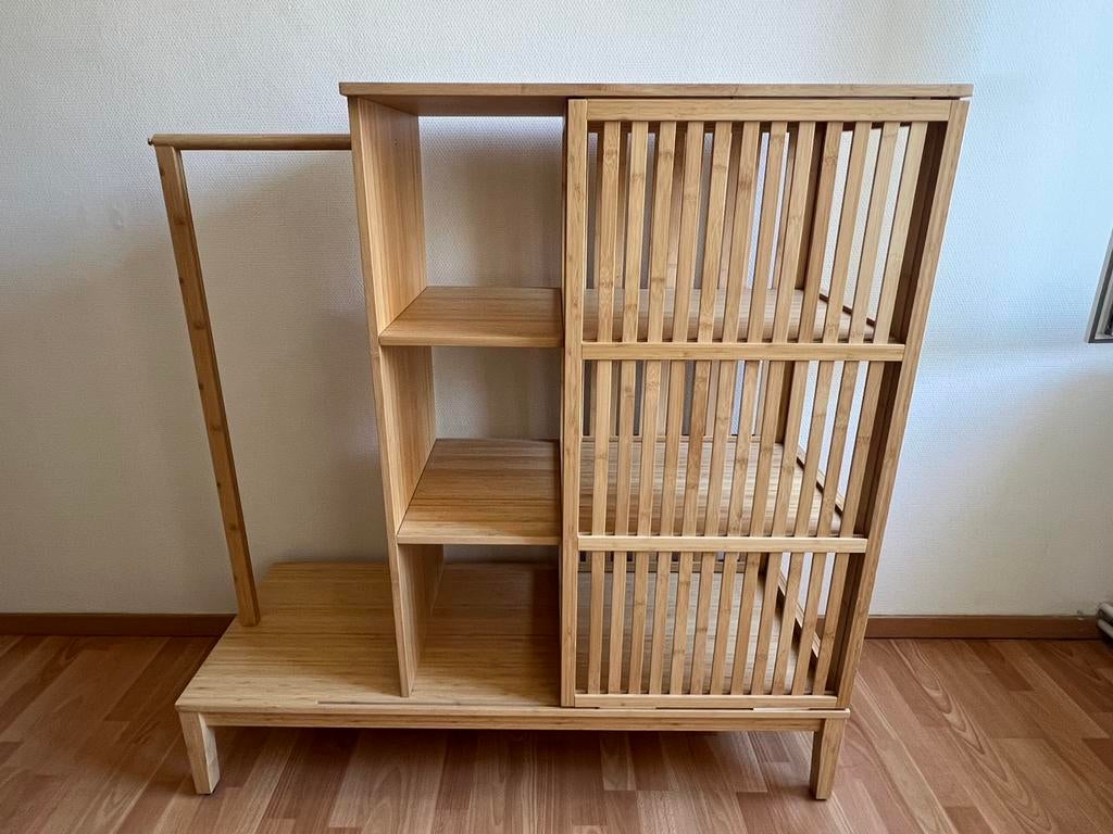Ikea NORDKISA bamboe open kledingkast met schuifdeur, Huis en Inrichting, Kasten | Kleerkasten, Ophalen