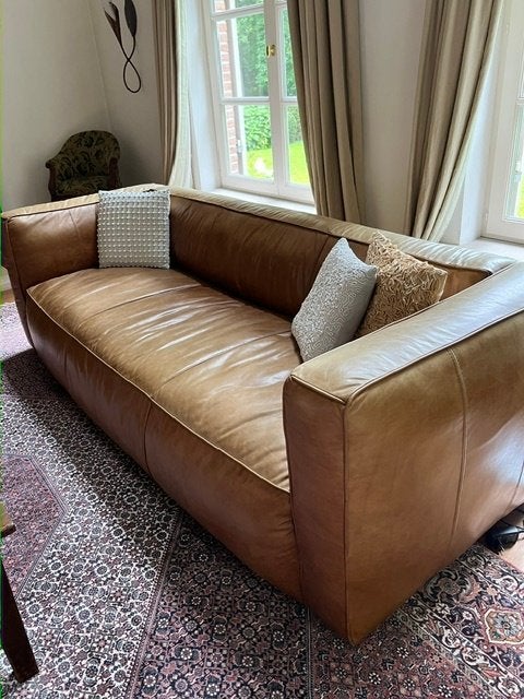 3 zit zetel Flamant, Huis en Inrichting, Ophalen, Driepersoons, Rechte bank, Leer