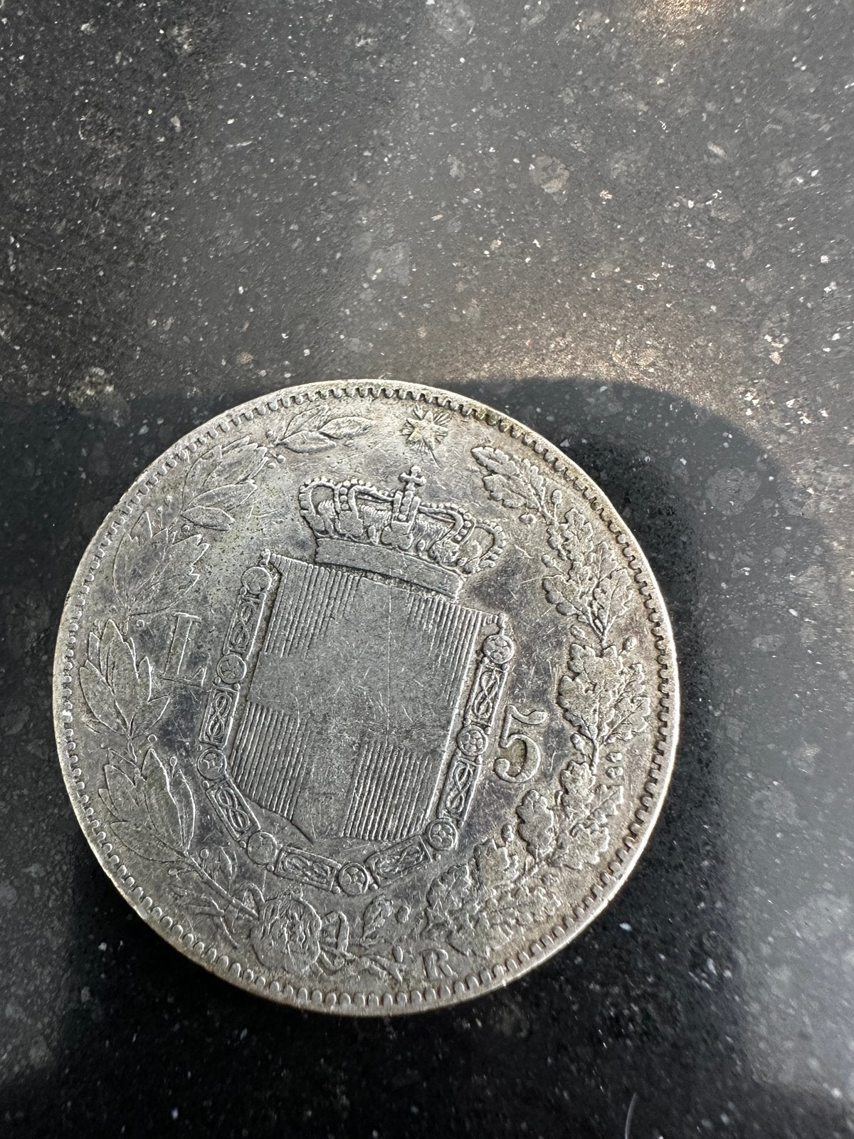2x Munten 5 lire 1879/1873, Ophalen of Verzenden, Zilver, Losse munt, Zilver