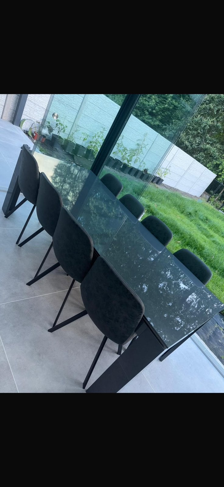 Eettafel met 8 stoelen, Huis en Inrichting, Ophalen, 200 cm of meer, 50 tot 100 cm, Zo goed als nieuw