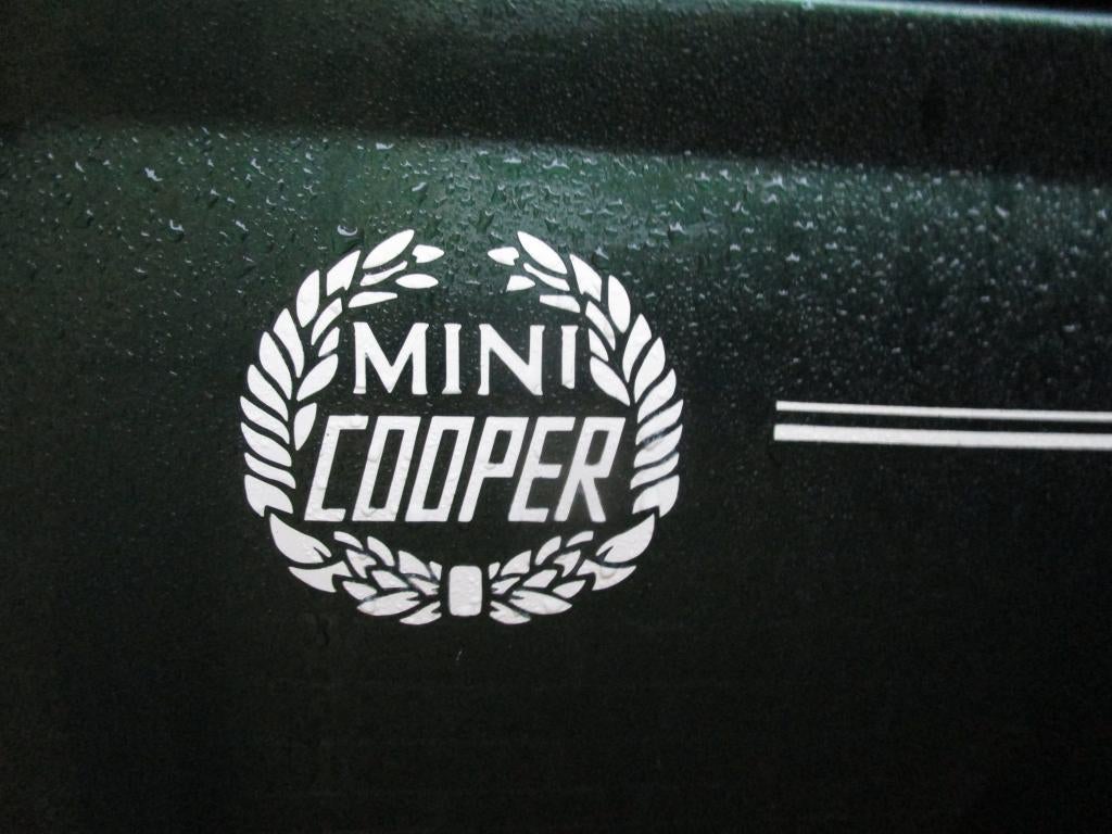 "Mini Cooper" laurel, sticker, WIT Klassieke Mini, Auto-onderdelen, Ophalen, Nieuw, Voor, Austin