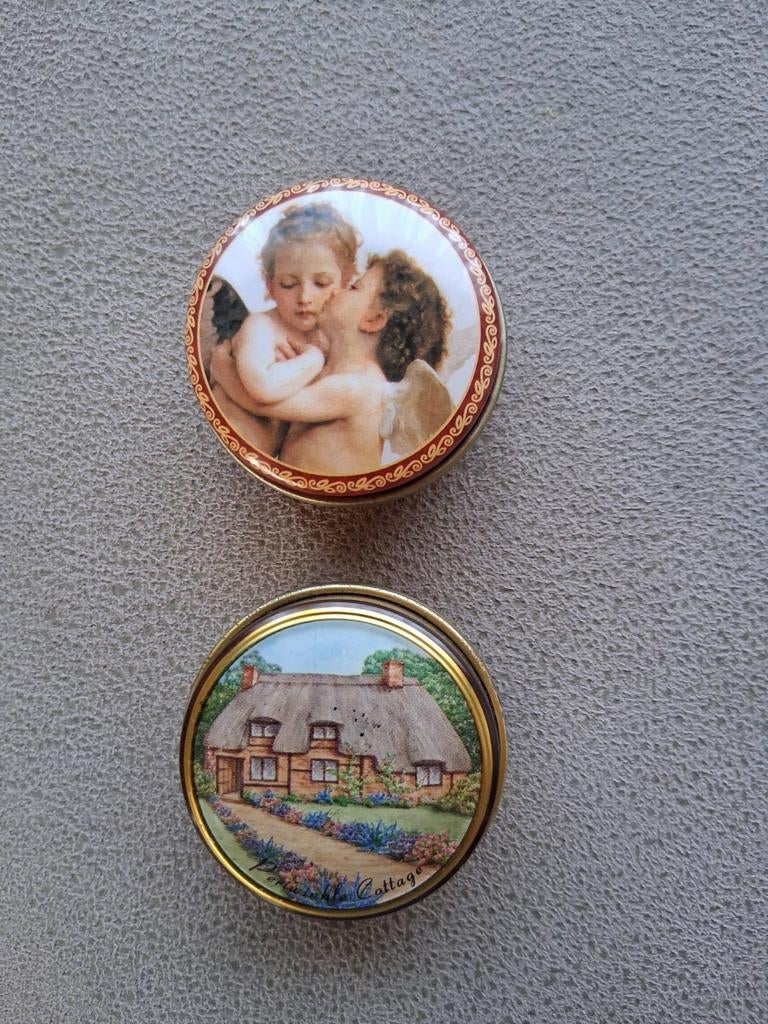 2 kleine blikken doosjes, Verzamelen, Blikken, Ophalen of Verzenden