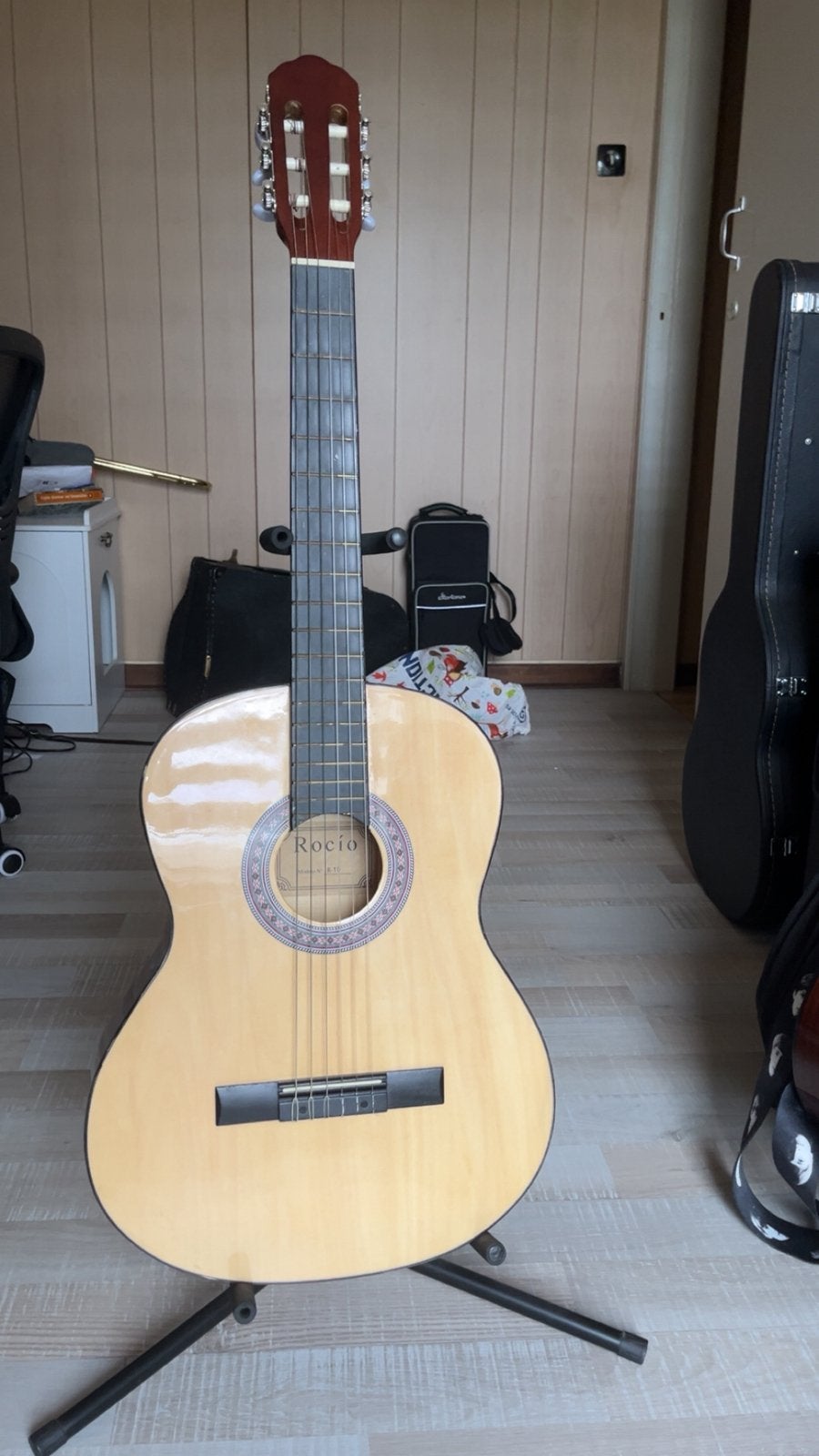 Guitare Rocío + etui rigide, Muziek en Instrumenten, Snaarinstrumenten | Gitaren | Akoestisch, Ophalen, Zo goed als nieuw