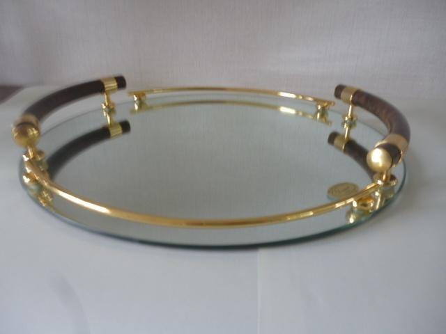 Luxe glazen dienblad (plateau) 24kt Dimart Milano Italy, Antiek en Kunst, Ophalen of Verzenden
