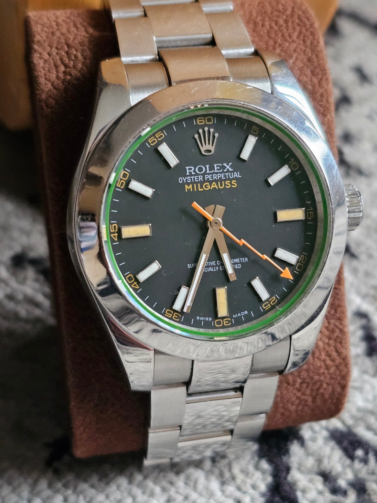 Horloge rolex Milgauss 116400, Handtassen en Accessoires, Horloges | Dames, Ophalen of Verzenden, Rolex