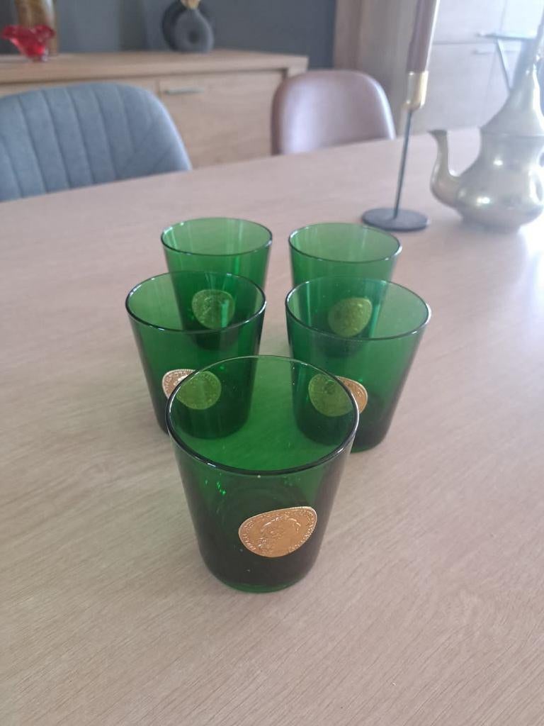 Lot de 5 verres vintage, Enlèvement ou Envoi, Utilisé, Autres types