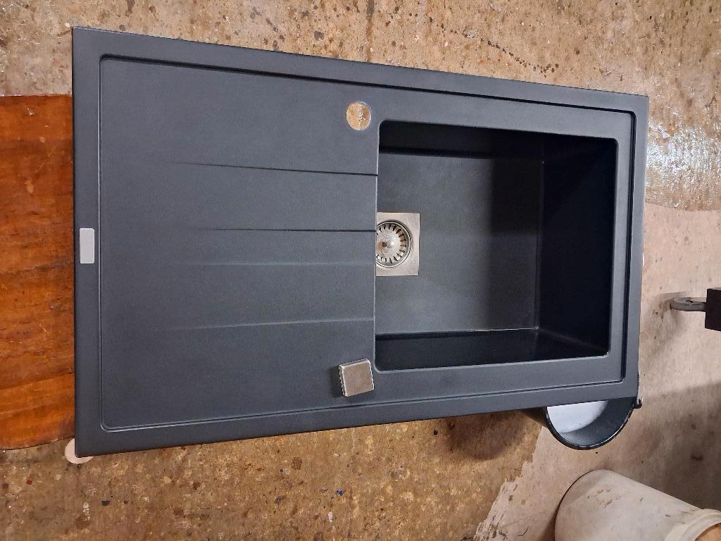 zwarte spoelbak, Ophalen, Zwart, 50 tot 100 cm, Zo goed als nieuw