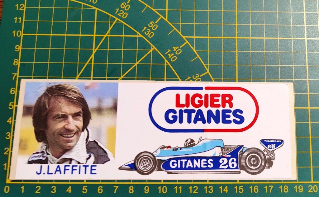 Sticker F1 1979 Ligier Gitanes JS11 Jacques Lafitte, Collections, Autocollants, Enlèvement ou Envoi