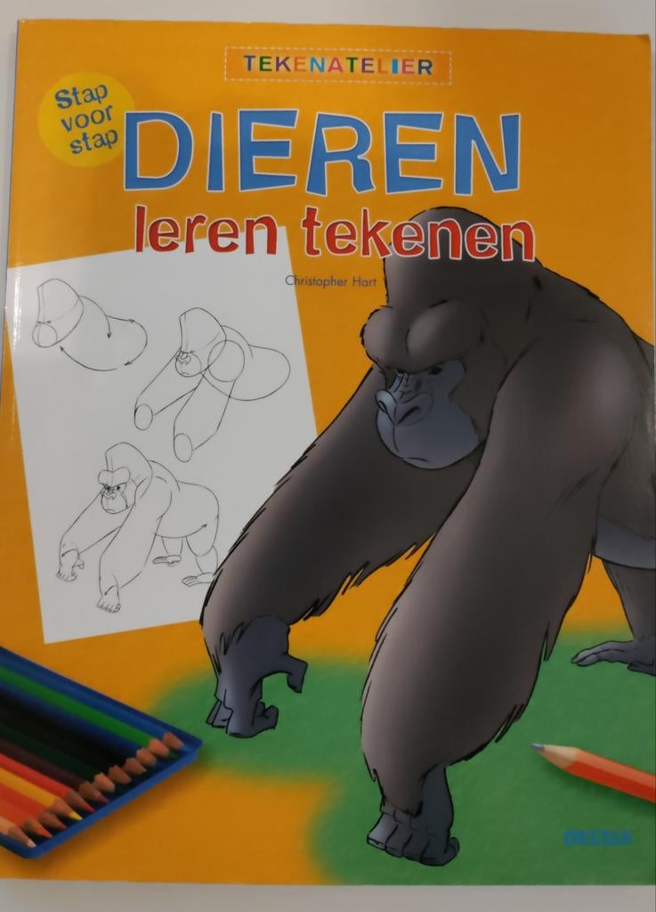 Boek : Stap voor stap dieren leren tekenen - tekenatelier, Ophalen, Zo goed als nieuw, Papier, Schets- of Tekenboek