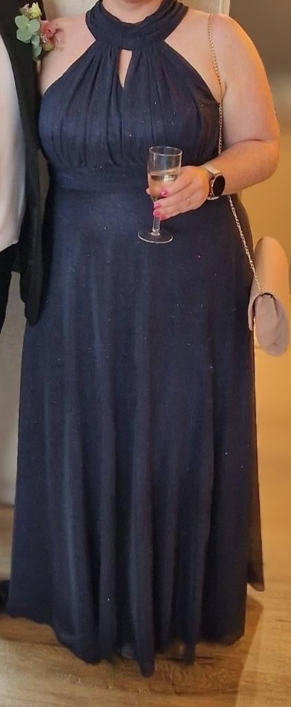 Robe de cérémonie - Taille 44, Taille 46/48 (XL) ou plus grande, Enlèvement ou Envoi, Bleu, Sous le genou