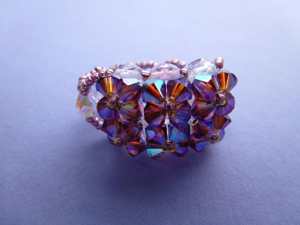 bague avec cristaux bleus et perles incolores et roses, Bijoux, Sacs & Beauté, Bagues, Enlèvement ou Envoi, Rose, Avec cristal