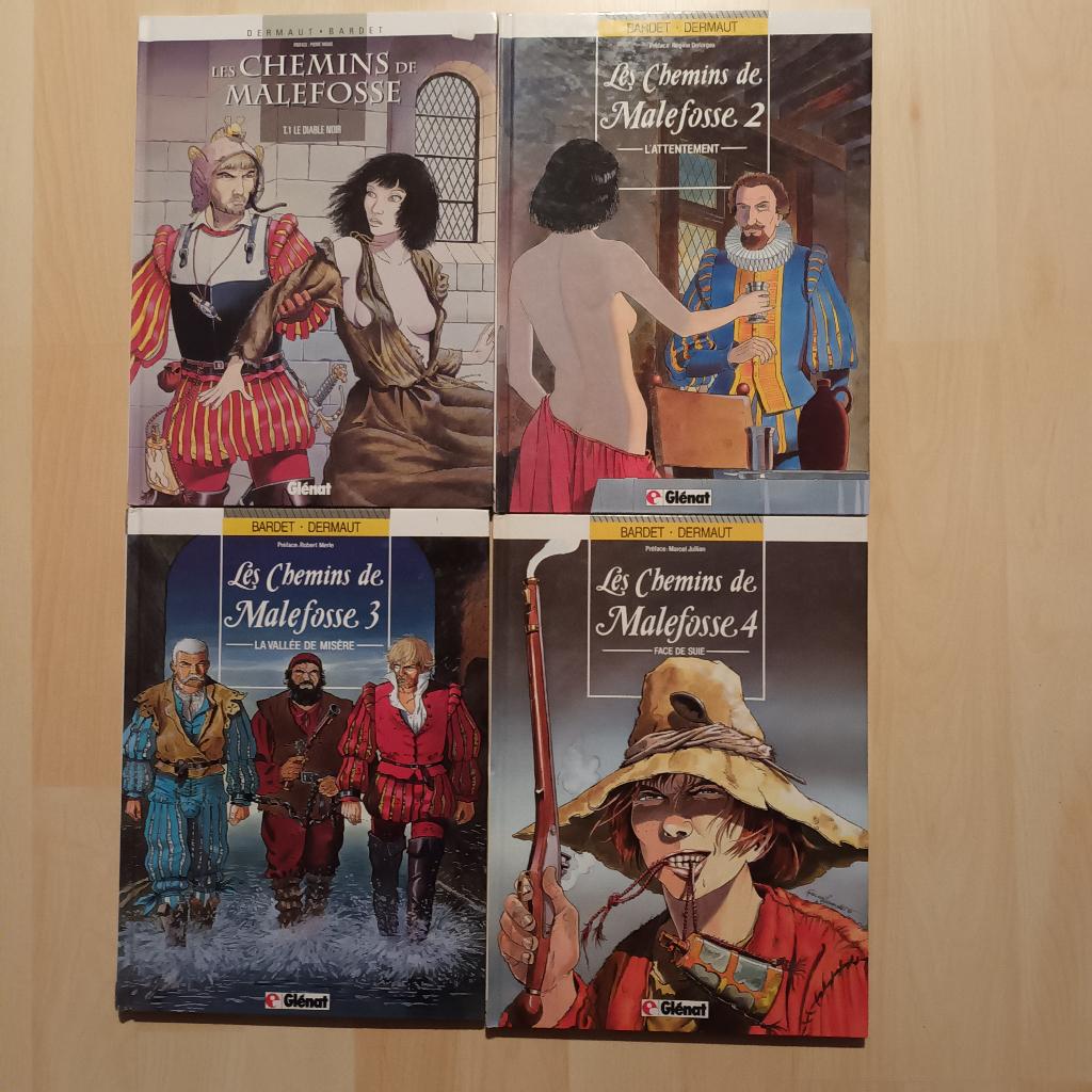 BD Les chemins de Malefosse 9 tomes, Gelezen, Bardet Dermaux, Ophalen of Verzenden, Meerdere stripboeken