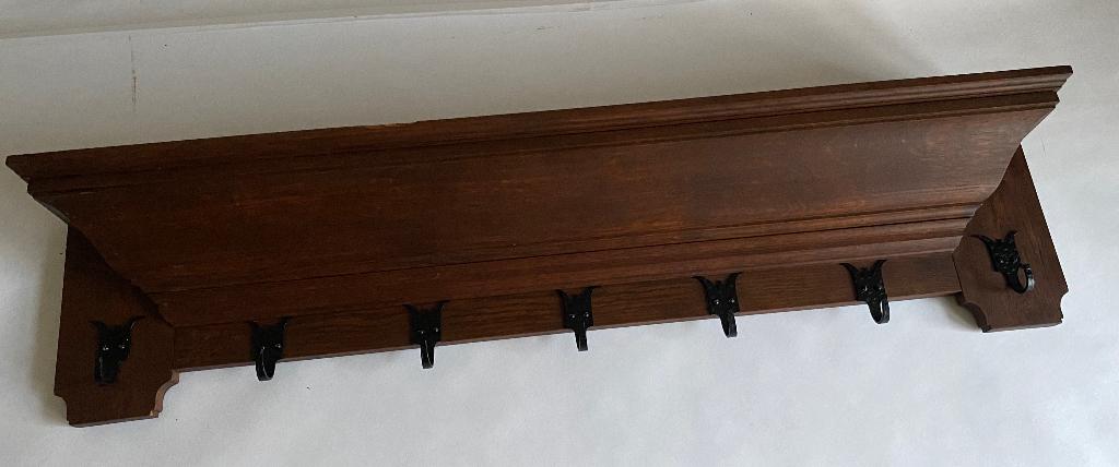 Antieke wandkapstok 125cm plank, Ophalen, Gebruikt, Hout, Wandkapstok