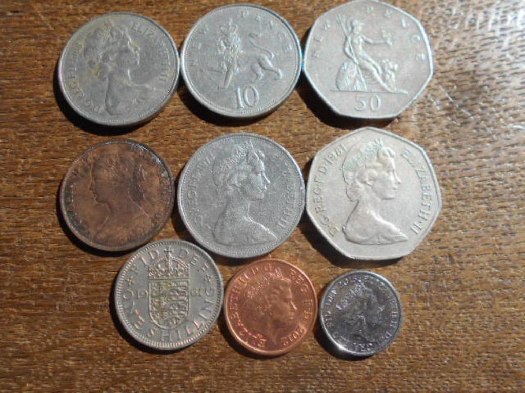 9 munten groot brittannie, Ophalen of Verzenden, Overige landen, Losse munt