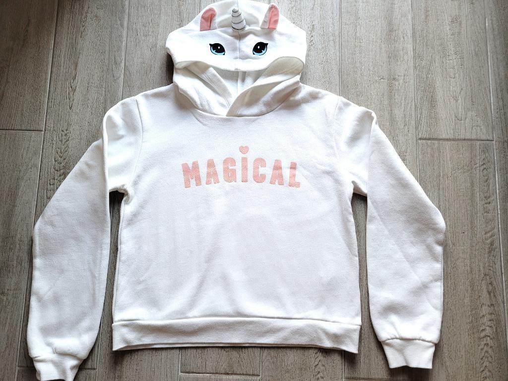 Warme fleece hoodie Eenhoorn - H&M - maat 164-170, Kinderen en Baby's, Kinderkleding | Maat 164, Meisje, Trui of Vest, H&M, Ophalen of Verzenden