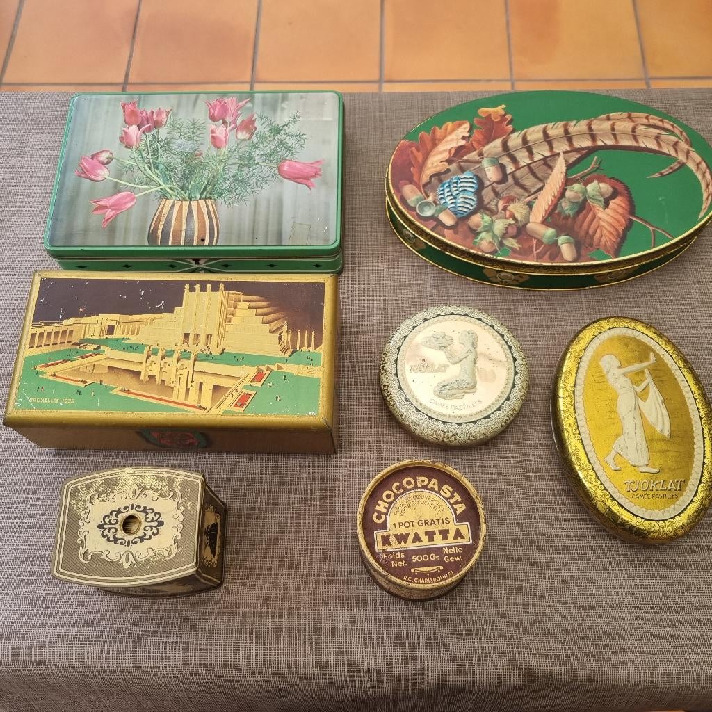 7 Blikken dozen voor Chocolade, Ophalen of Verzenden, Gebruikt, Overige, Overige merken