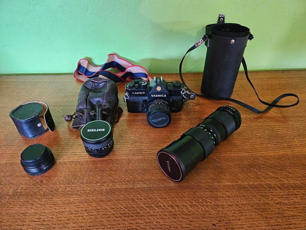 Appareil photo ancien avec objectifs et sac de transport, Ophalen, Gebruikt