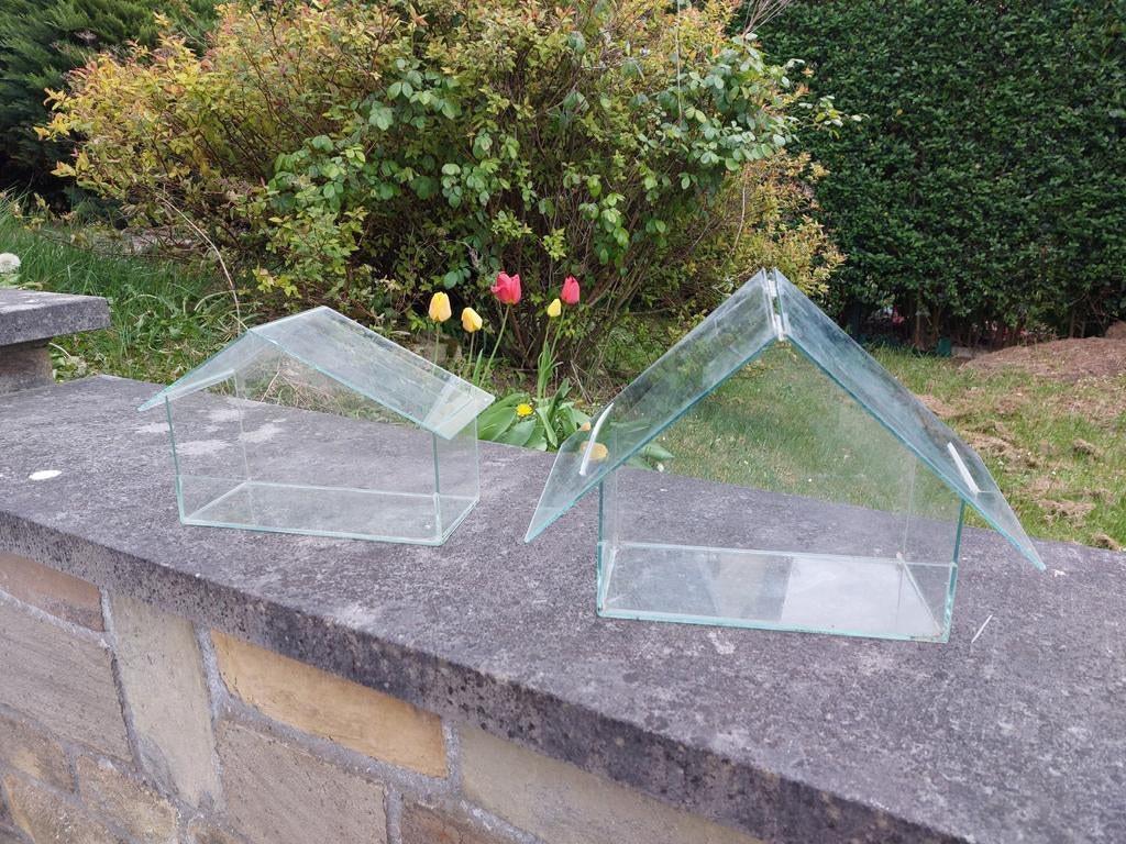 2 kleine decoratieve glazen serres, Ophalen, Overige materialen, Kweekkas, Zo goed als nieuw