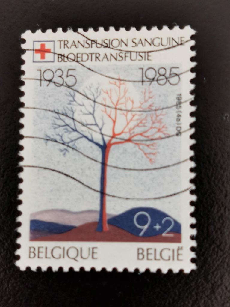 Belgie 1985 - Rode Kruis - toeslagzegel, Ophalen of Verzenden, Gestempeld, Rode kruis