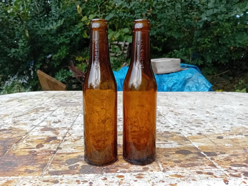 Oude vintage bierflessen brouwerij Scaldis Hingene, Verzamelen, Biermerken, Ophalen of Verzenden, Gebruikt