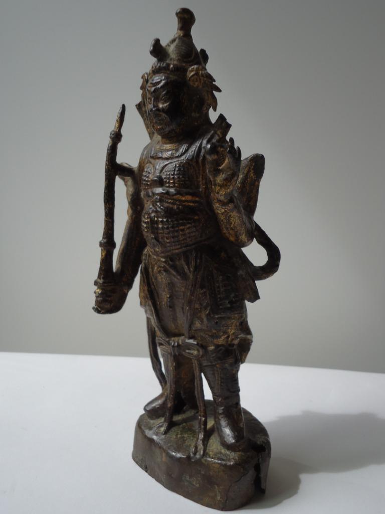 17thC Chinese MING gilded bronze WEITUO guardian Dhanada, Antiek en Kunst, Ophalen of Verzenden