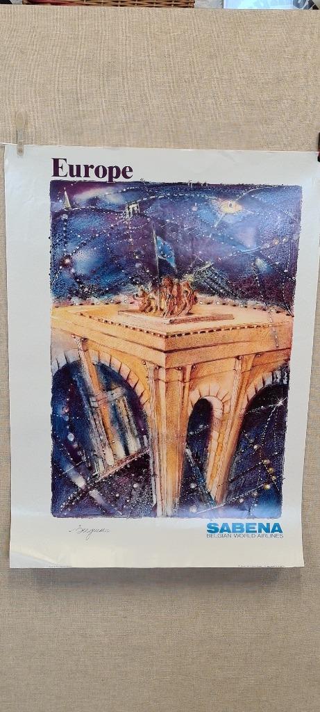 sabena affiche europe, Verzamelen, Ophalen of Verzenden