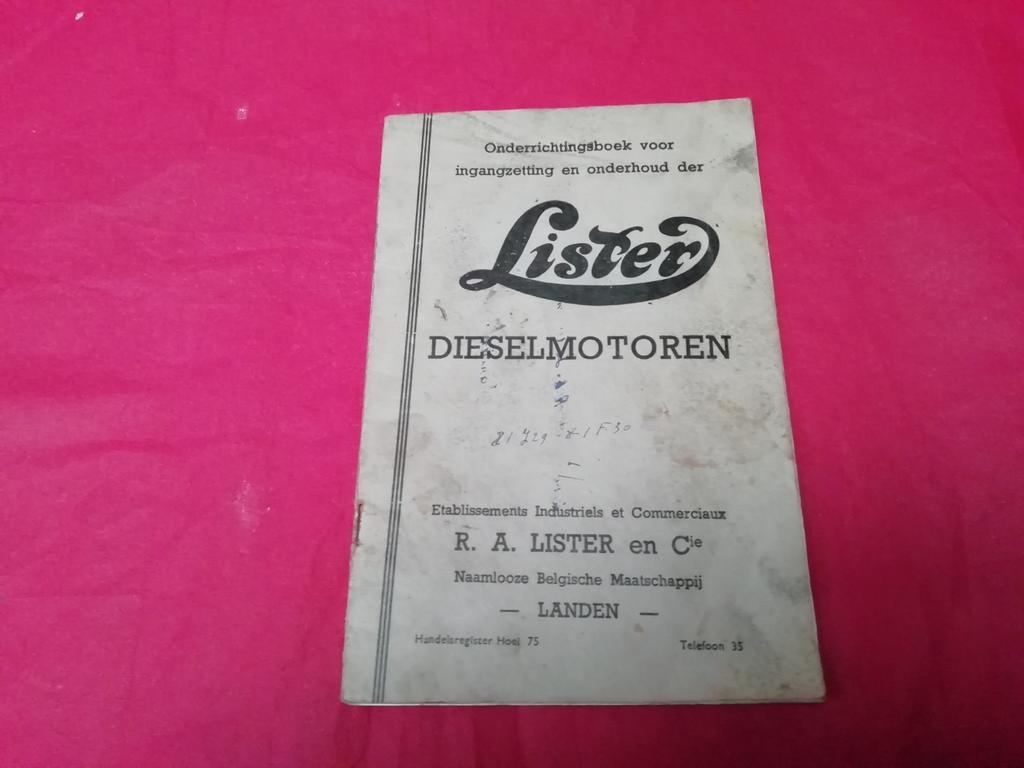Lister onderrichtingsboek, Motoren, Ophalen of Verzenden