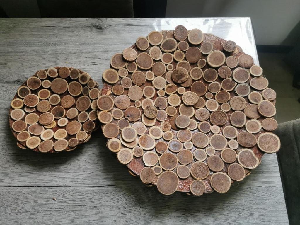 Decoratieve mand in hout, Ophalen, Gebruikt, Hout, Mand
