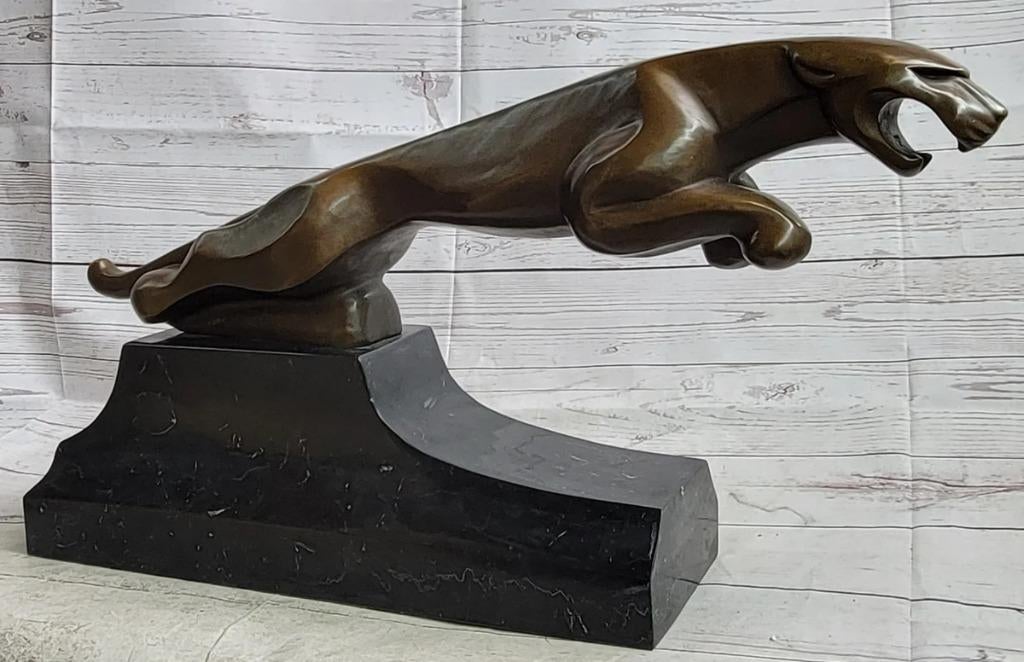 Prachtig Enorme Bronzen Beeld van een Jaguar GRATIS LEVERING, Envoi, Bronze