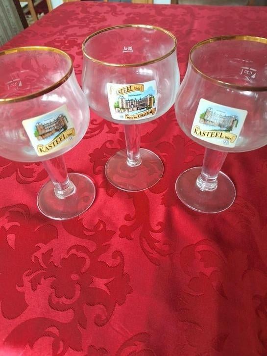 3 verres " bière du CHATEAU,  KASTEEL bier", Enlèvement, Comme neuf, Verre à bière
