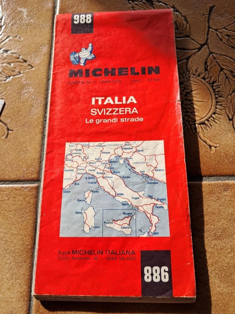 Italië - Zwitserland - Michelin wegenkaart - Michelin 988 -, Ophalen of Verzenden, Gebruikt