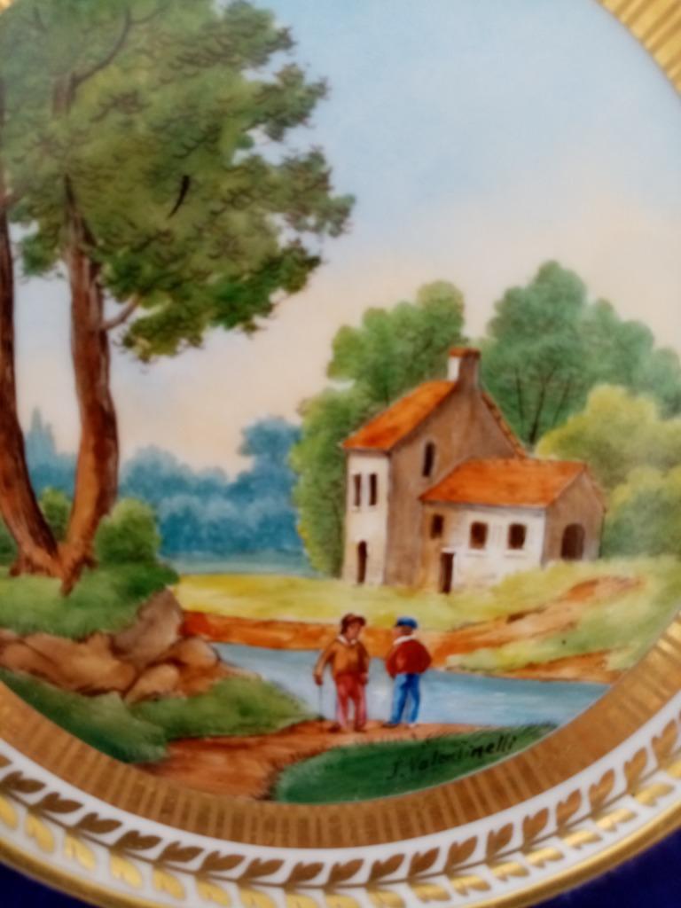 Assiette porcelaine de Bruxelles Manufacture d'Ixelles 1950s, Enlèvement ou Envoi